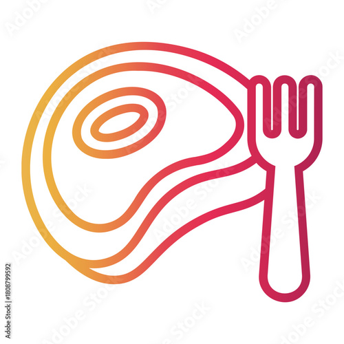 steak Line Gradient Icon