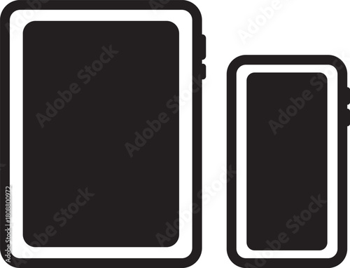 携帯電話とタブレット端末のフラットアイコンセット
