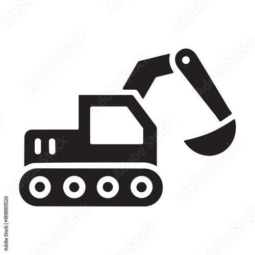 Heavy Excavator icon or logo isolated sign symbol vector illustration - high quality black style vector icons