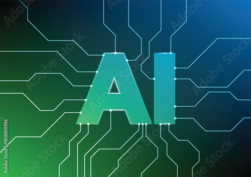 Futuristic Concept of Artificial Intelligence with Circuit Design