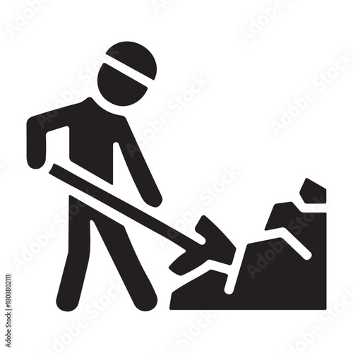 Manual Digging icon or logo isolated sign symbol vector illustration - high quality black style vector icons