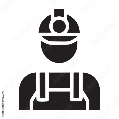 Miner icon or logo isolated sign symbol vector illustration - high quality black style vector icons