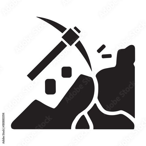 Mining Accident icon or logo isolated sign symbol vector illustration - high quality black style vector icons