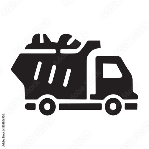 Small Dump Truck icon or logo isolated sign symbol vector illustration - high quality black style vector icons