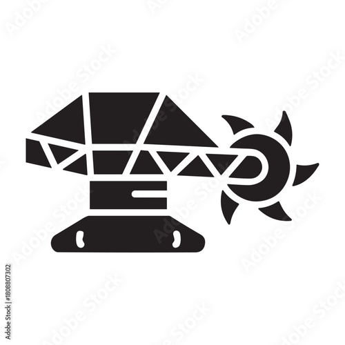 Wheel Excavator icon or logo isolated sign symbol vector illustration - high quality black style vector icons