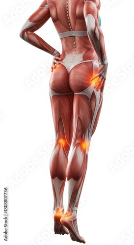 x-default Muscular Anatomy Female with Pain Points