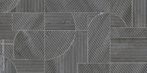 Modern seamless geometric pattern with natural textures: marble, wood, stone, cement, terrazzo. Ideal for interior design, wallpaper, packaging, textiles, tiles, and parquet flooring.	