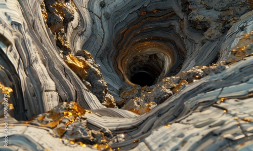 Abstract swirling hole or vortex in earthy tones for texture or background use