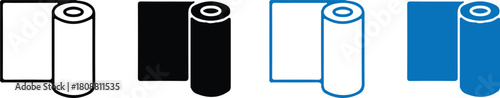 roll tissue paper four icons set vector logo design illustration