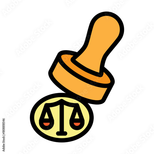Legal Stamp Vector Filled Icon Design