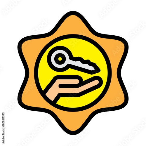 Ownership Seal Vector Filled Icon Design
