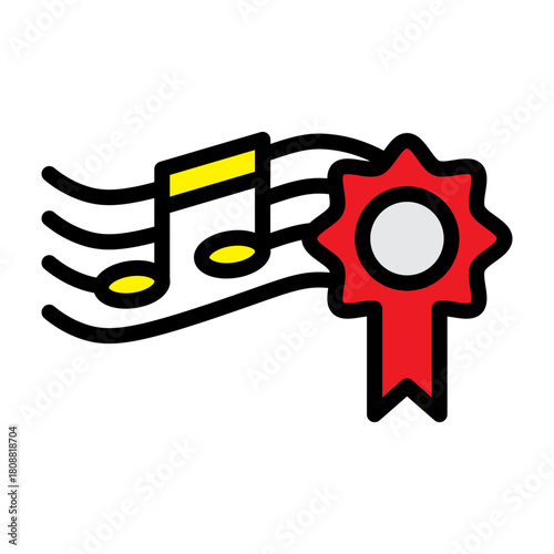 Music License Note Vector Filled Icon Design