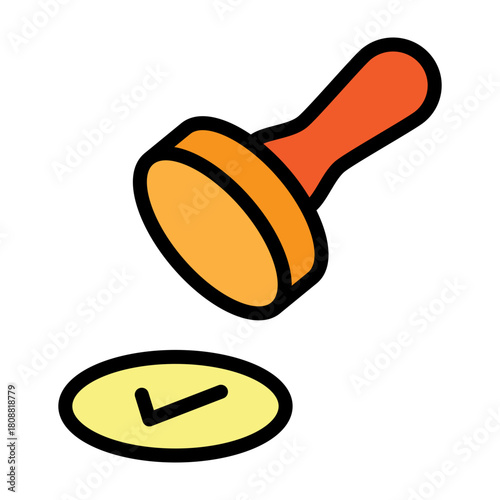 Publisher Approval Stamp Vector Filled Icon Design