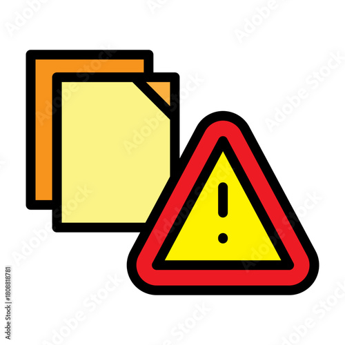 Plagiarism Alert Vector Filled Icon Design
