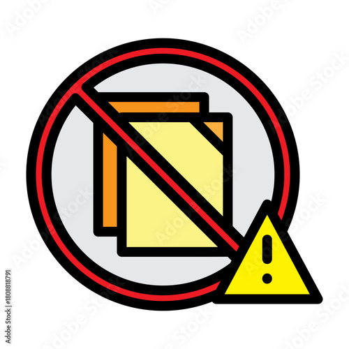 Unauthorized Copy Warning Vector Filled Icon Design