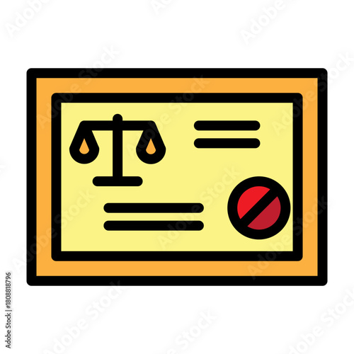 Legal Certificate Vector Filled Icon Design
