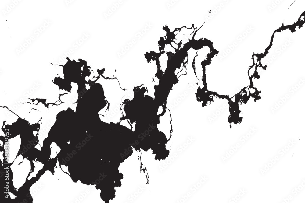 Obraz premium Rorschach Style Dark Shape on White Background