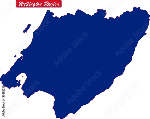 Wellington Region solid map of New Zealand