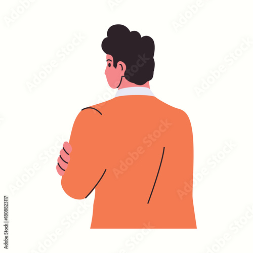 Illustration of an Business man from back view