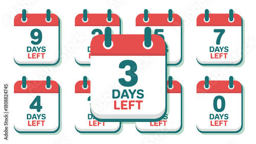 Multiple calendars display the number of days remaining until an event.