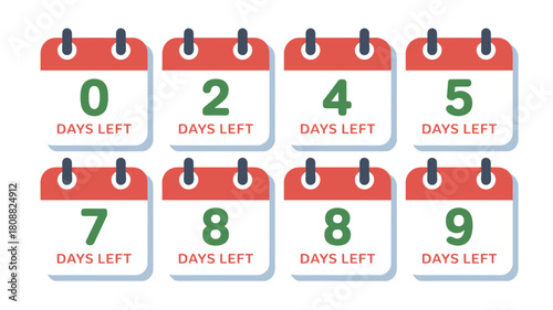 Multiple calendars displaying the number of days left until an event.