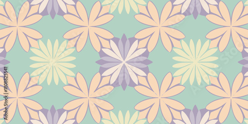 Floral Pattern in Pastel Colors A Seamless and Decorative Design for Backgrounds and Textiles