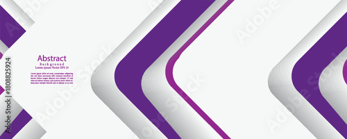 Abstract arrow purple pink white arrow curve geometric direction on grey with blank space design modern futuristic background. suit for bussines, banners