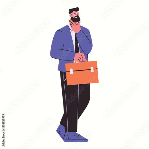 Illustration of an Business man with briefcase