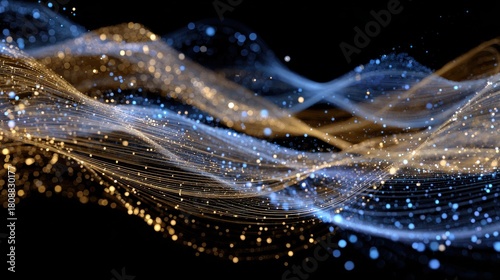 AI genomic analysis through hand-drawn chromosome strands floating in a digital laboratory