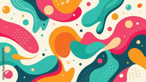 Abstract background filled with colorful shapes and lines, offering a lively and artistic visual experience..eps