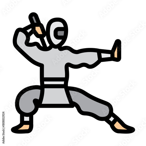 Apptentice Ninja Vector Filled Icon Design