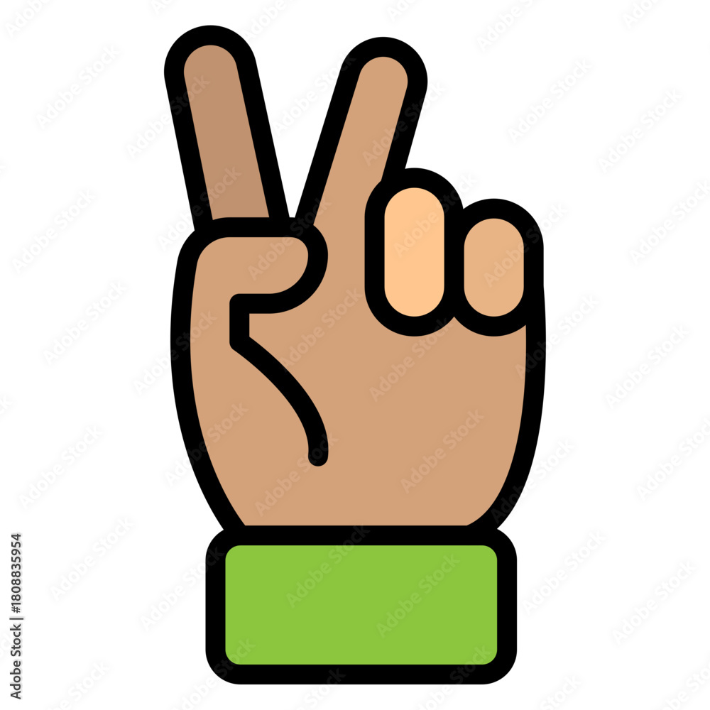 Obraz premium VictoryHand Vector Filled Icon Design