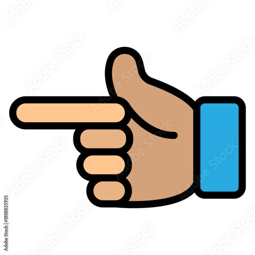 PointLeft Vector Filled Icon Design