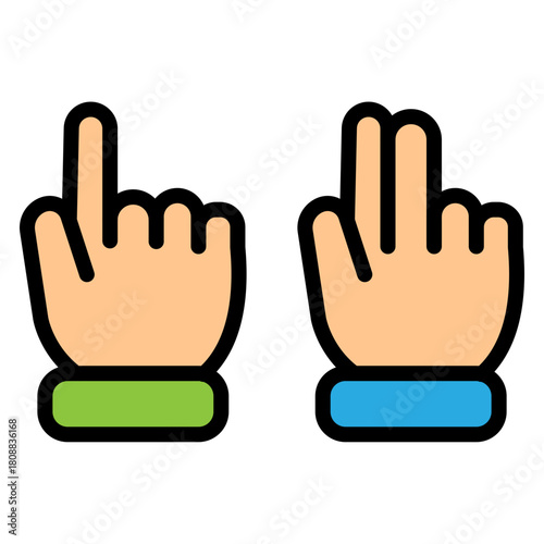 CountingFingers Vector Filled Icon Design