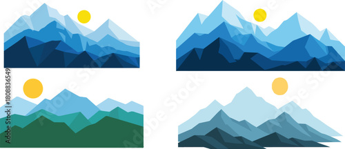 Low-Poly Mountain Landscape Illustration