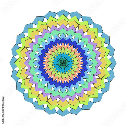 Smoke pastel colored mandala isolated on, a delicate and calming design