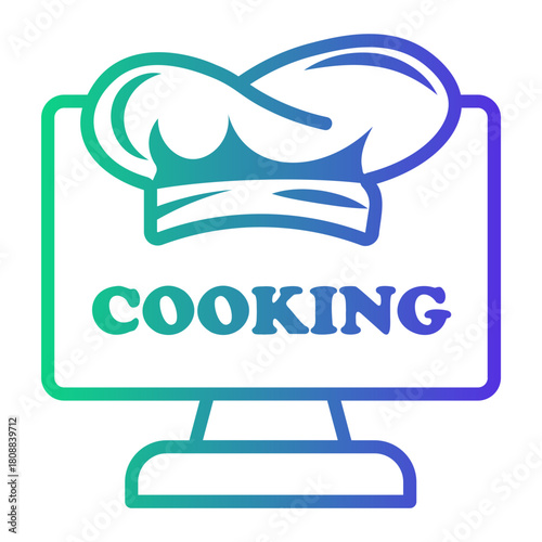 cooking show Line Gradient Icon
