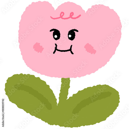 illustration of pink flower cartoon