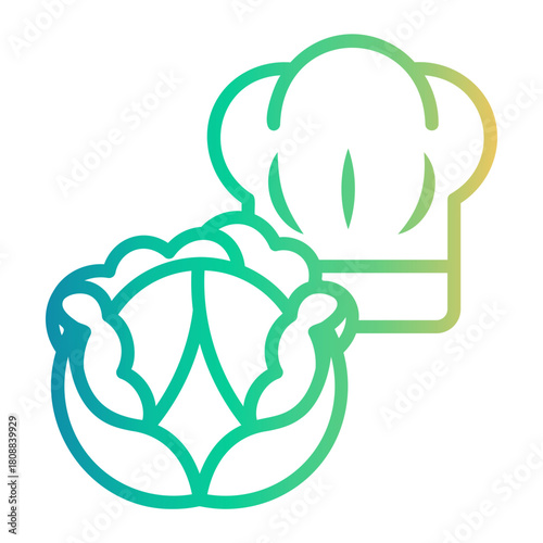 cabbage Line Gradient Icon
