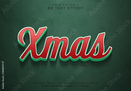 Editable Christmas Text Effect on Green Background