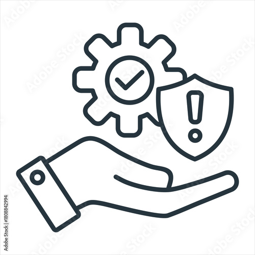 Risk Management Outline Icon Vector Illustration
