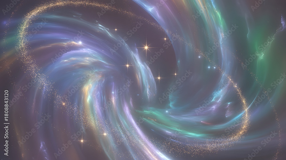 Obraz premium Abstract nebula with stars and glittering particles