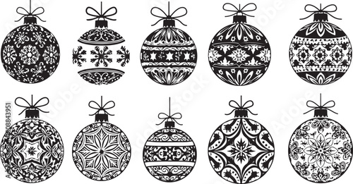 set of christmas balls