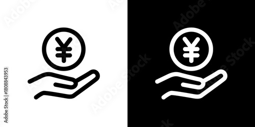 手に乗った円・受け取りのアイコン