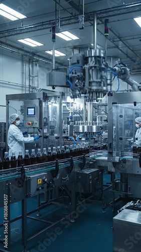 Modern Pharmaceutical Factory Production Line With Automated Machinery