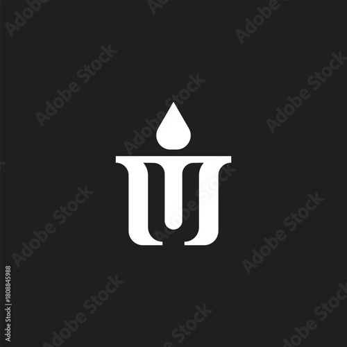 MU logo or UM logo concept simple clean and creative