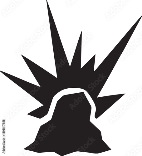 Silhouette vector of flame explosion outline, dynamic fire burst, isolated on white background.

