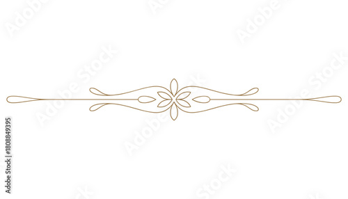 Ornate golden floral divider with swirling tendrils and teardrop shapes vector