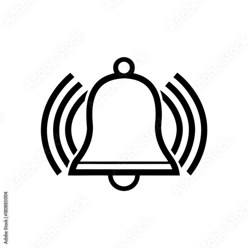 Illustration of a ringing bell icon art on transparent background silhouette