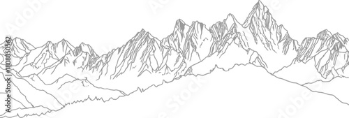 line art illustration of mountain